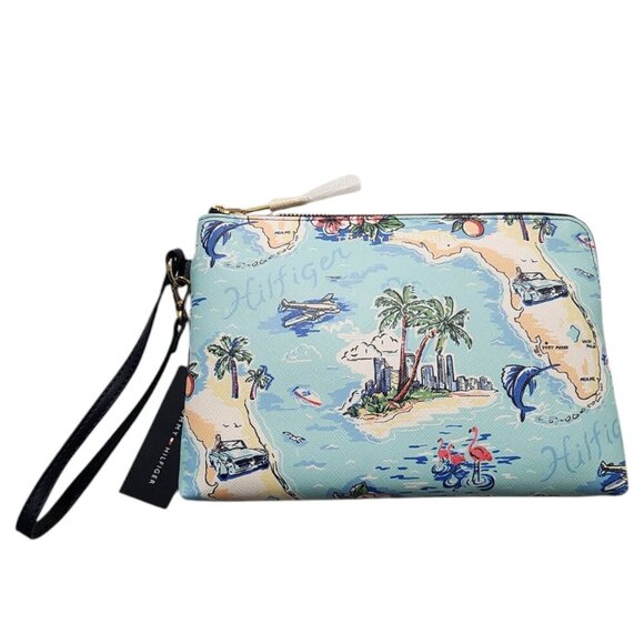 Tommy Hilfiger Women's Wallet‎ Wristlet Florida Pouch 9x6 - Picture 1 of 6